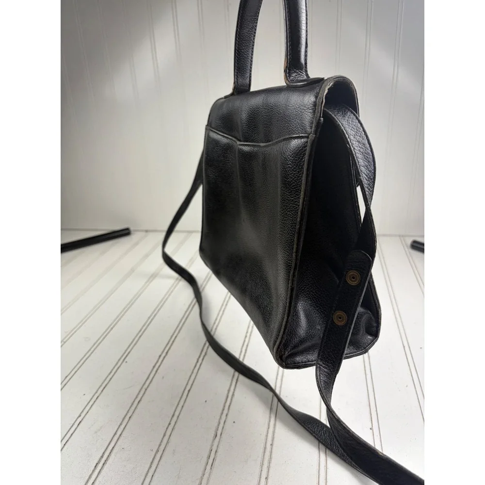 Coach Vintage Y2K Black Pebbled Leather Restored Court Crossbody Bag Purse $520